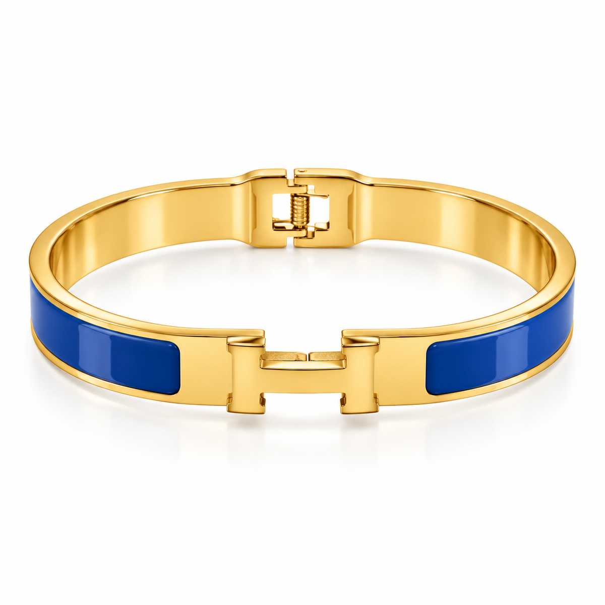 Tangerine Enamel Interlock Bangle