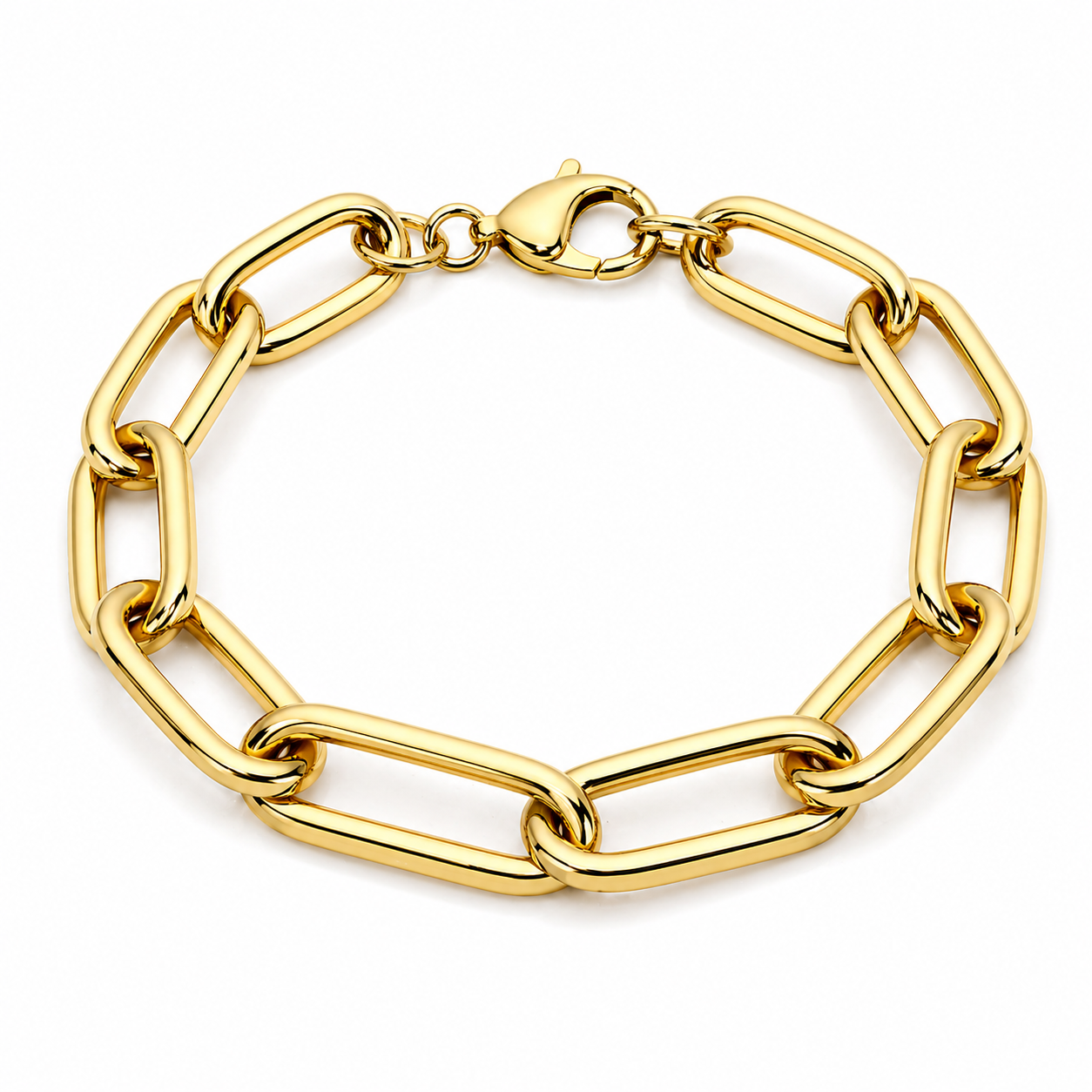 Bold blank Link Chain Bracelet – Gold Minimal Statement