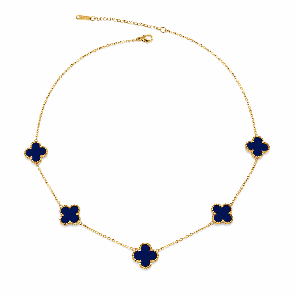 Blue Clover Station Necklace