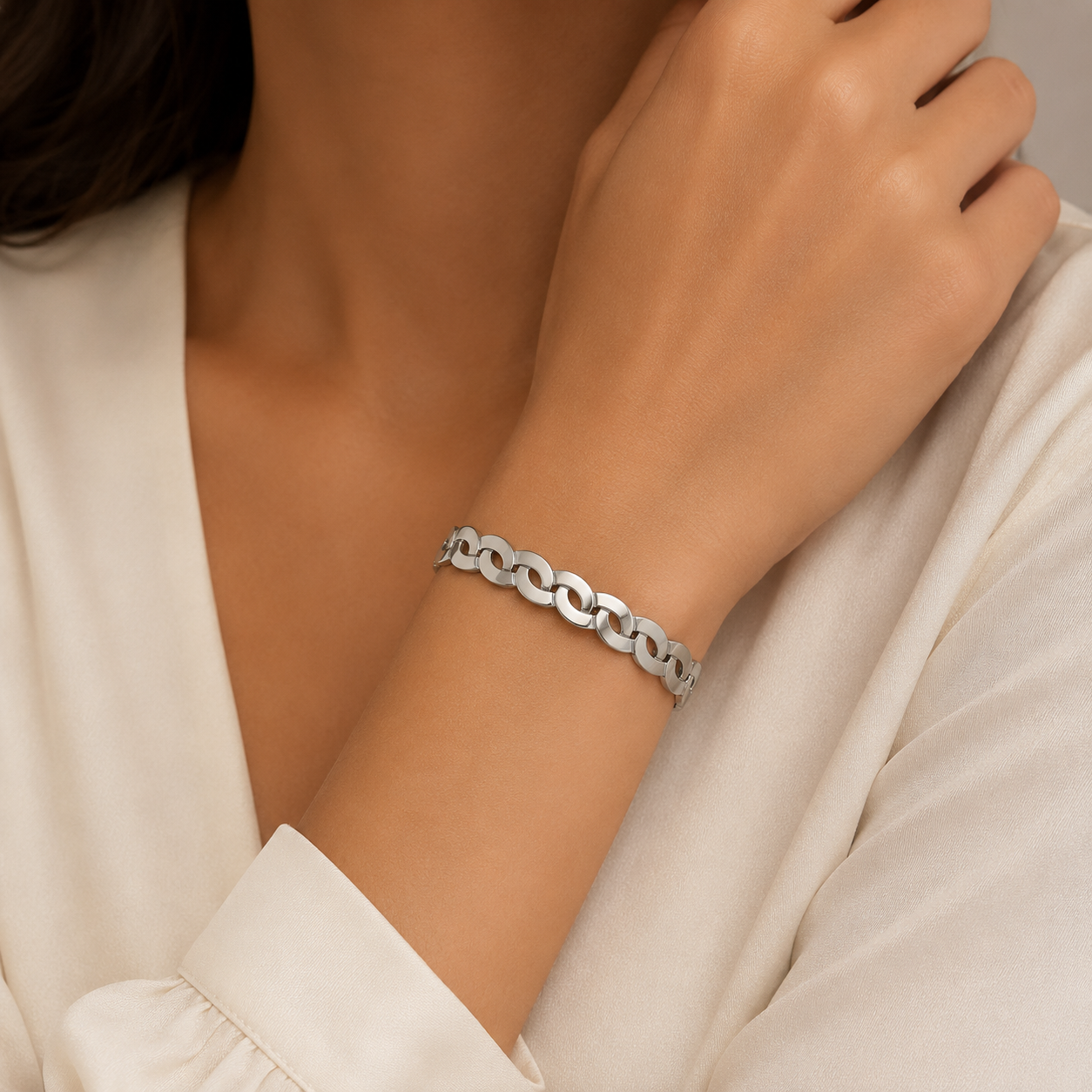 Silver Link Chain Bracelet – Bold Modern Statement