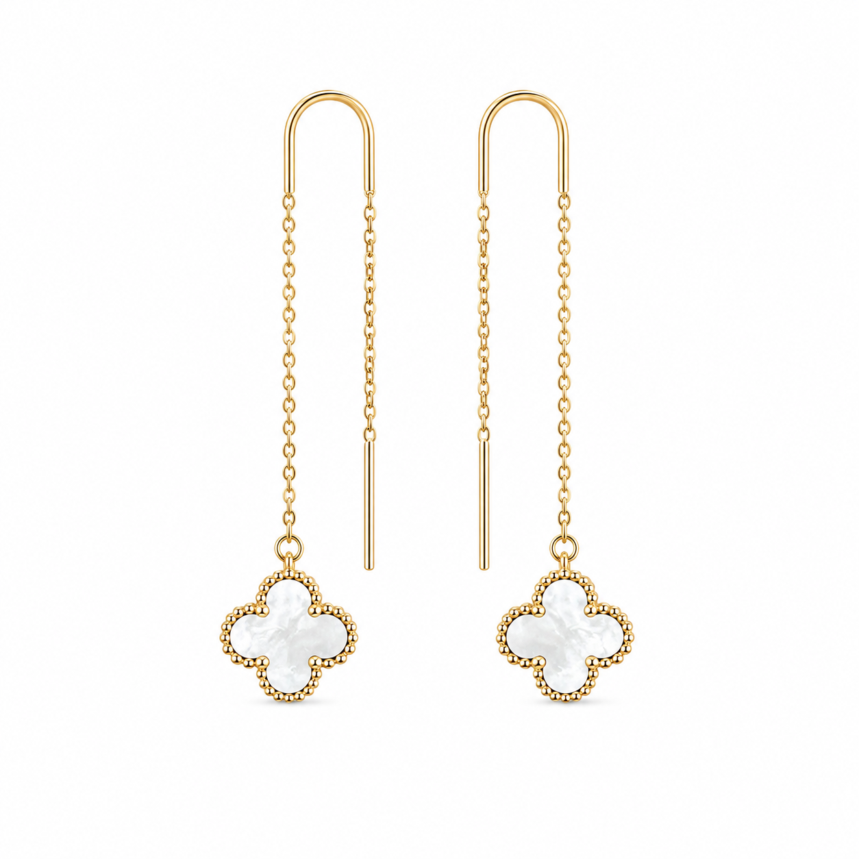 Vancleef Threader Earrings – Black & Green
