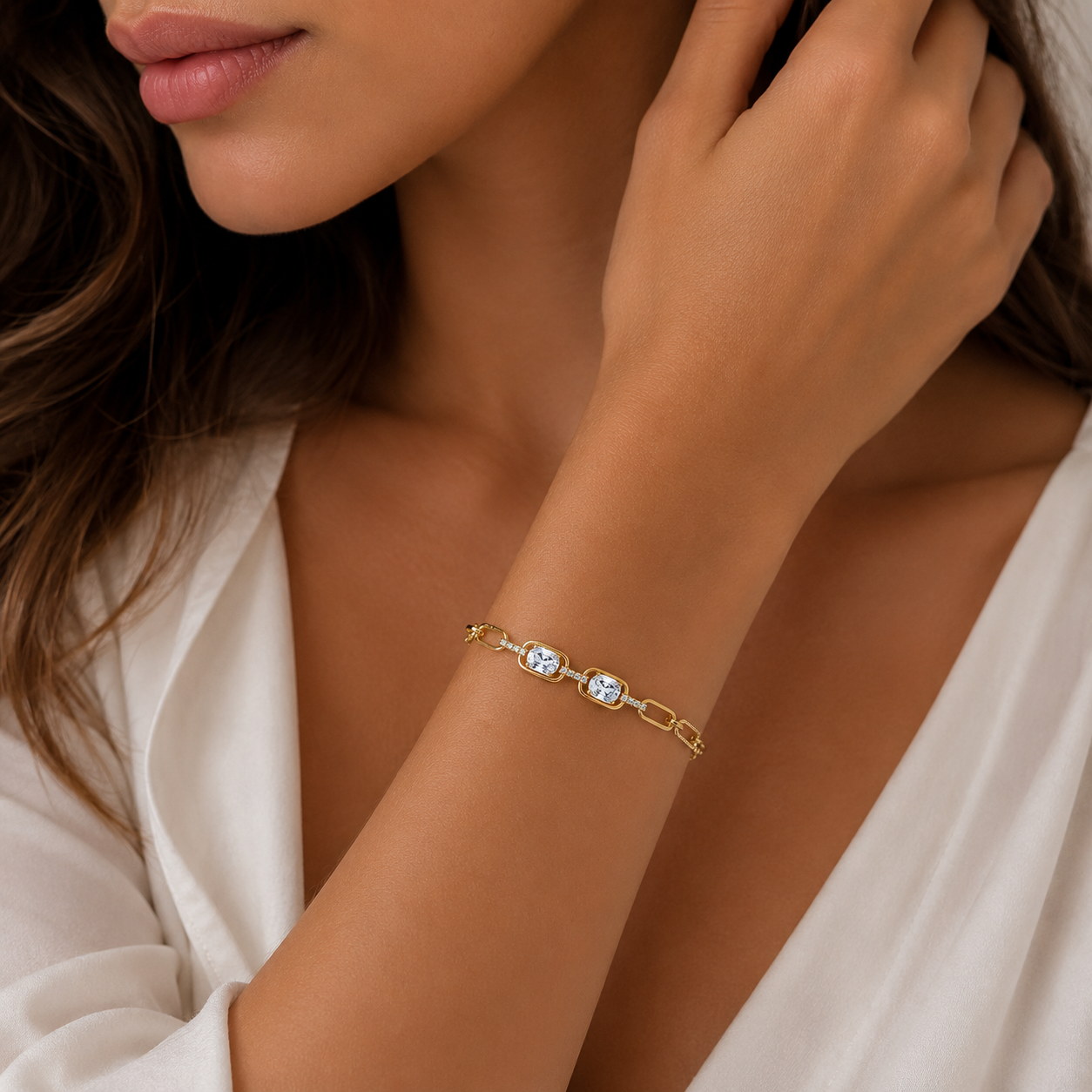 Colored stone Link Bracelet