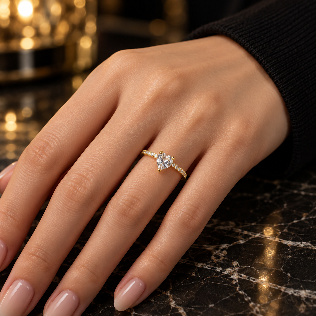 Small Golden Solitaire Ring