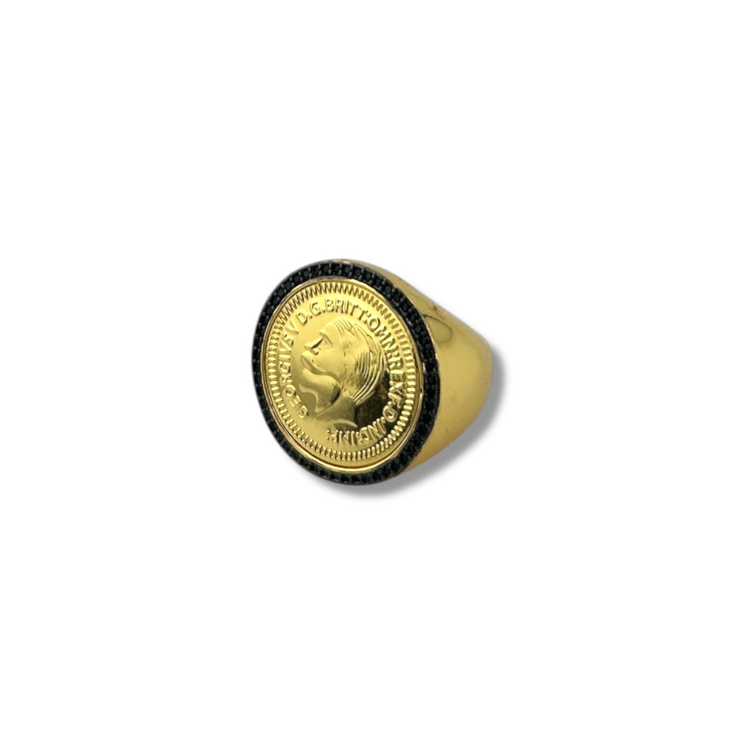 👑 Royal Coin Statement Ring – Gold