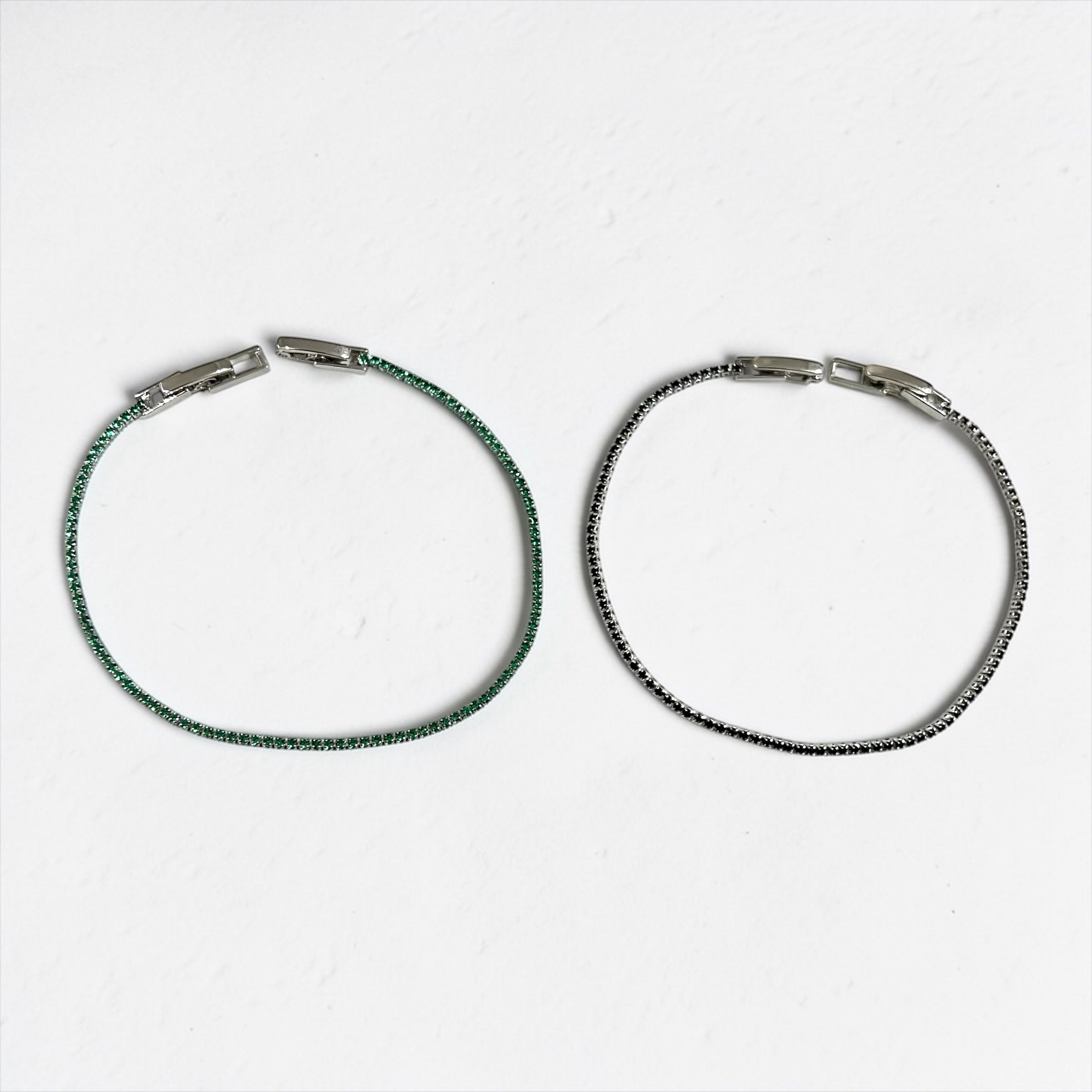 Silver Tennis Bracelet Duo – Water-Resistant & Hypoallergenic