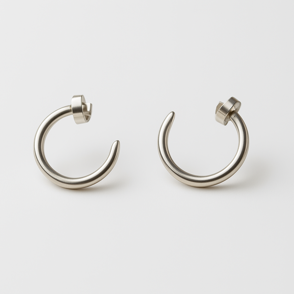 Sleek Crescent Hoop Earrings