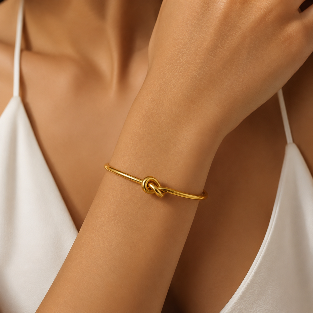 ✨stainless Knot Open Bangle | Minimalist Love Bracelet