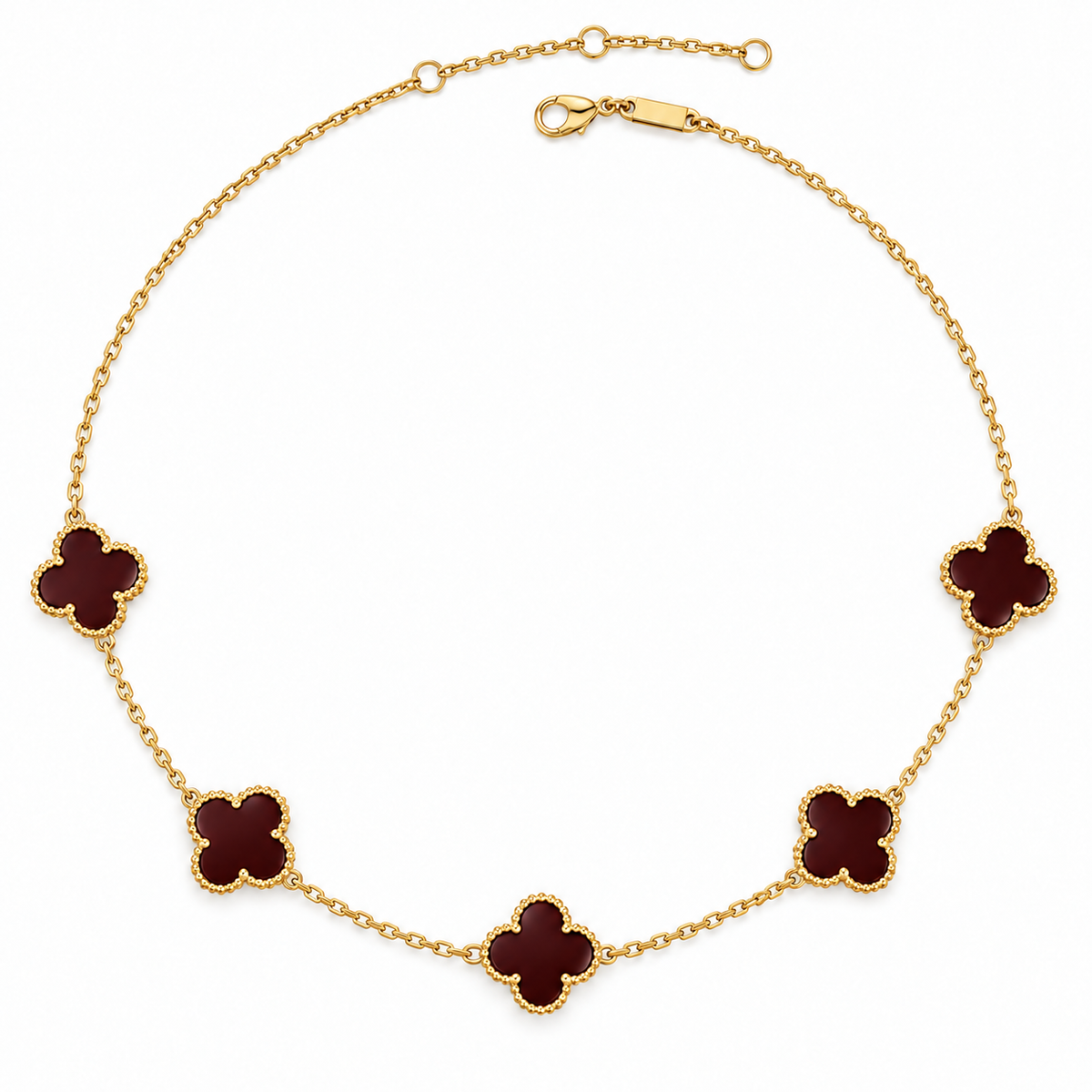 Vip 5 flower Clover Necklace – 18K Gold Plated Elegance(40cm)