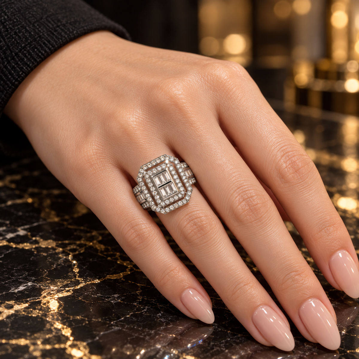 Diamond Prism Ring – Silver