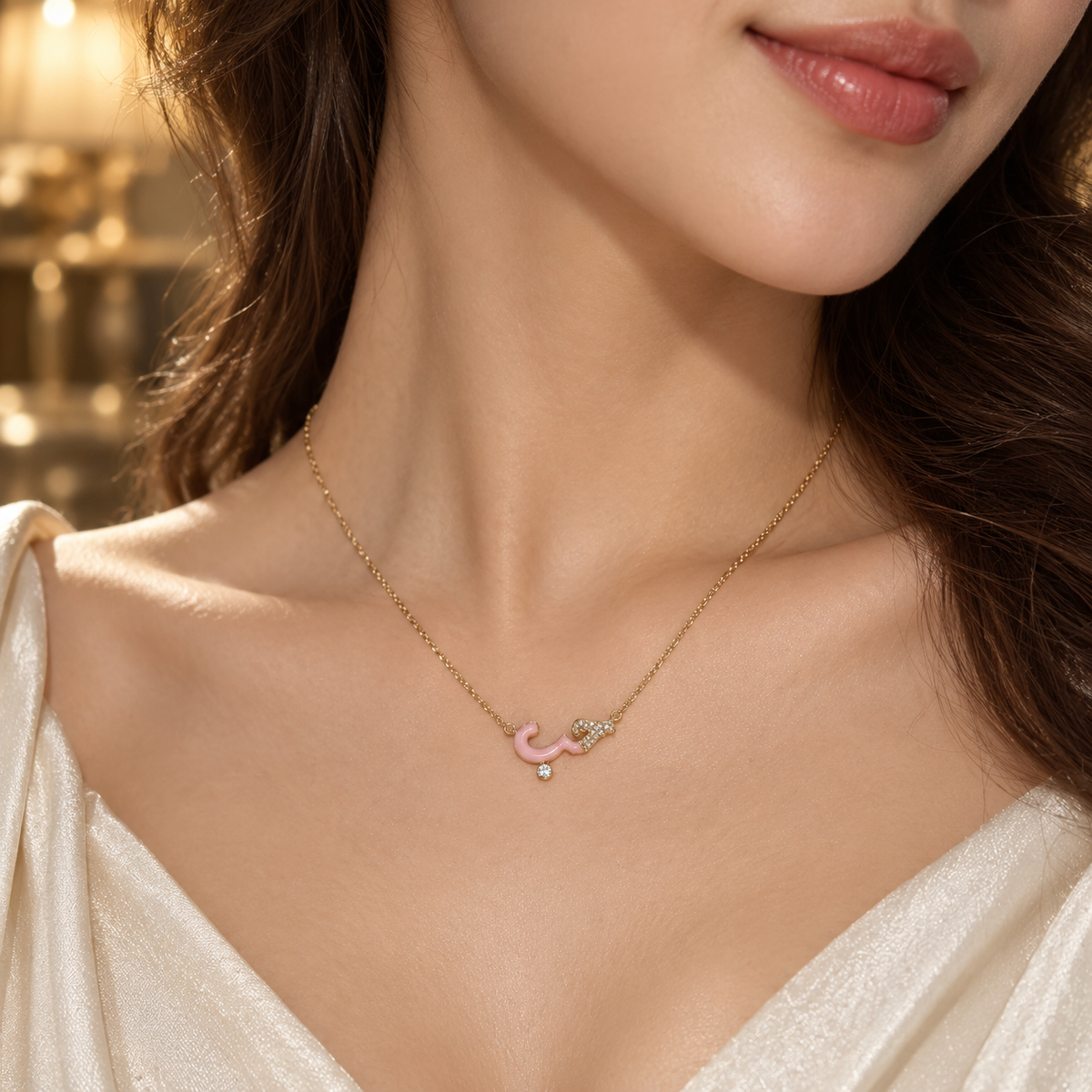 Hob “Love” Enamel & Crystal Necklace 🤍✨