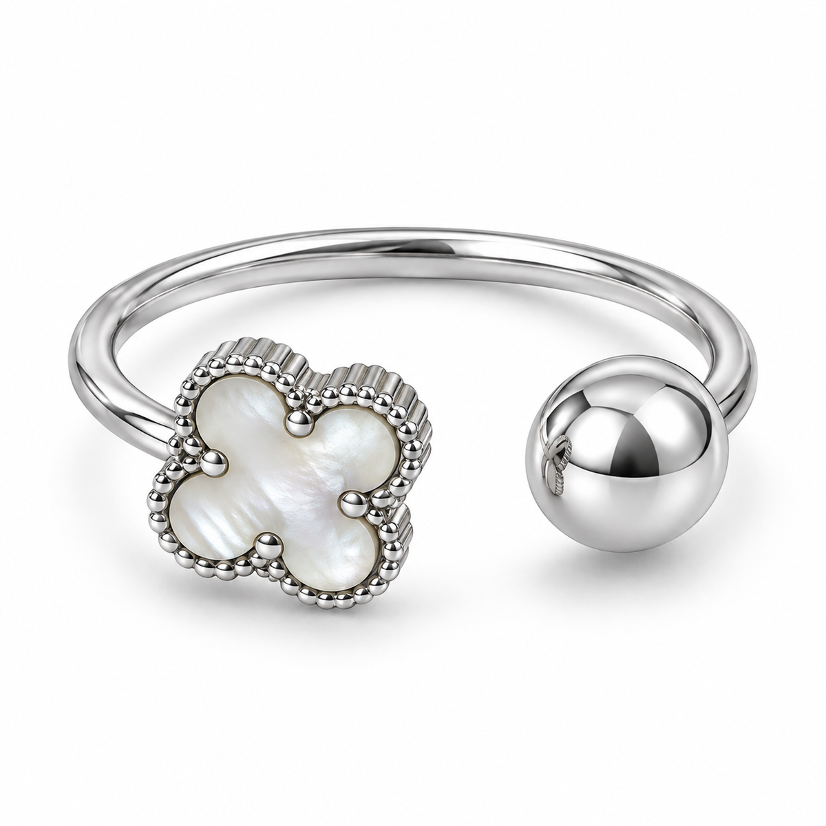 Golden Ball Clover Ring – Radiate Grace & Light