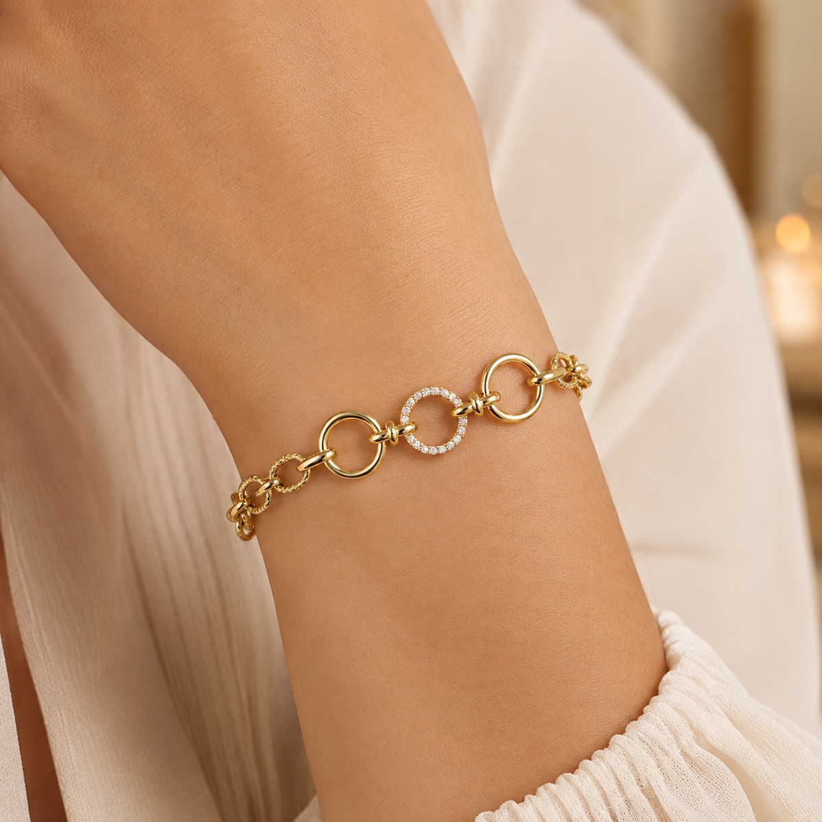 Crystal Circle Chain Bracelet