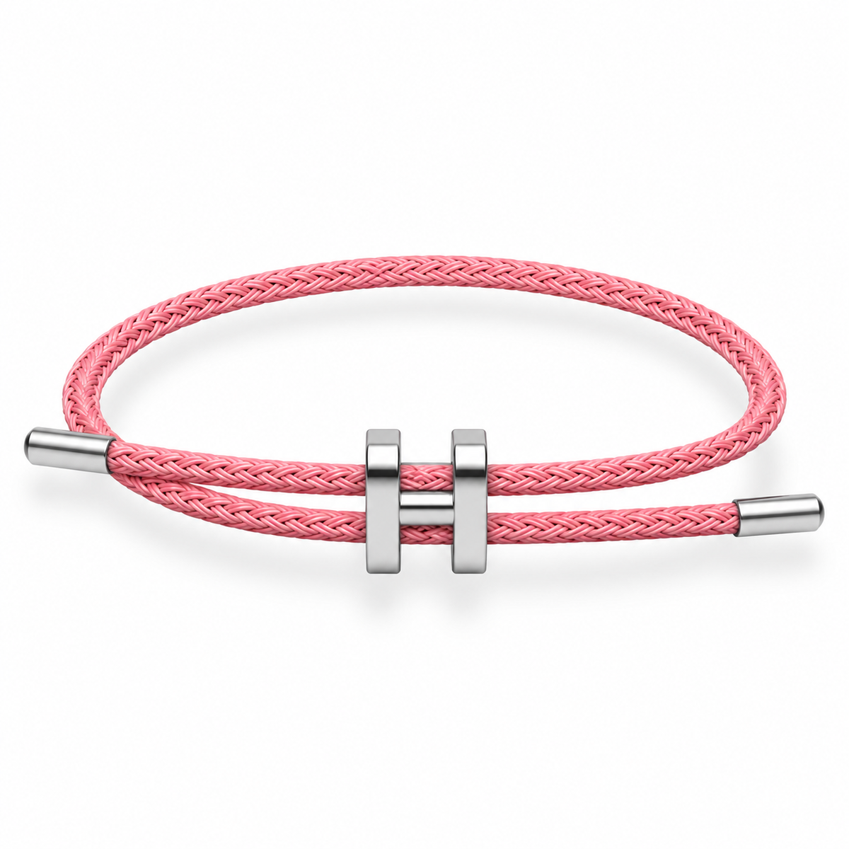 H Bracelet with Silver Interlock Clasp