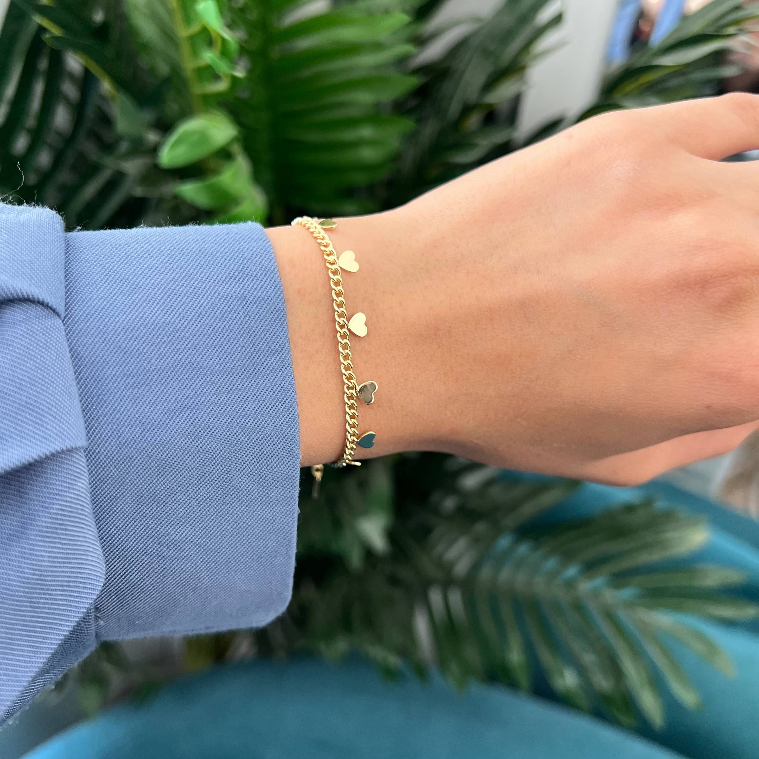 Heart shape “Sweet Hearts” 18K Gold-Plated Bracelet