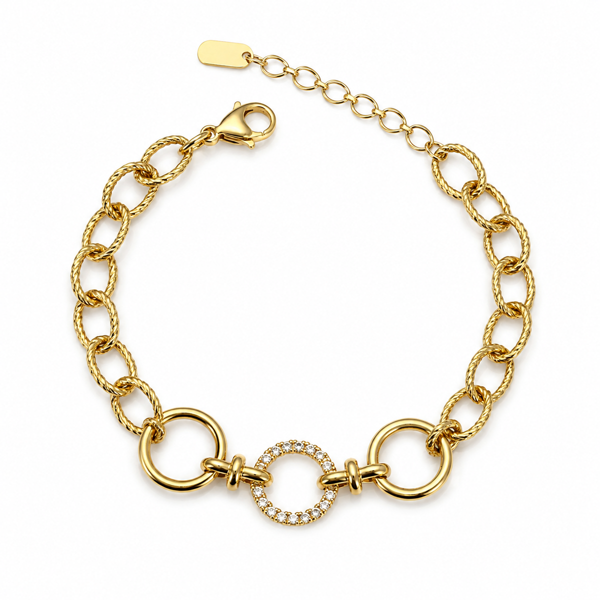 Crystal Circle Chain Bracelet