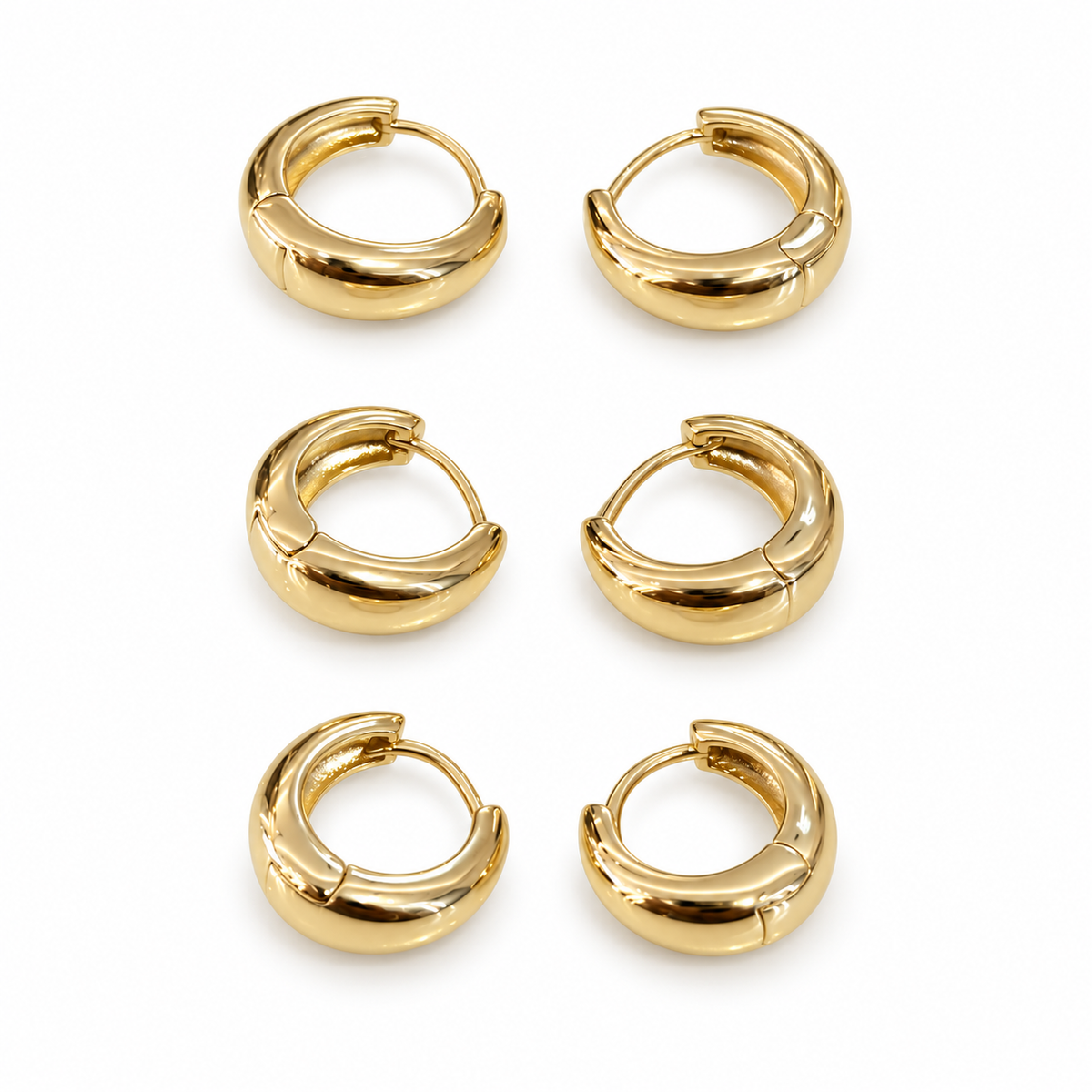 Chunky Huggie Hoop Earrings set ✨