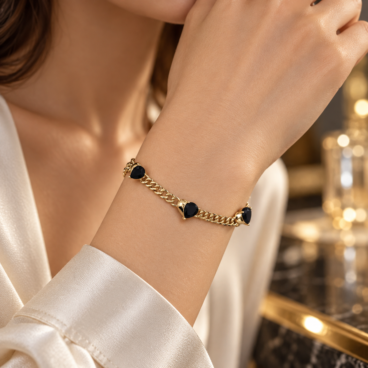 Triple Heart Gold Bracelet