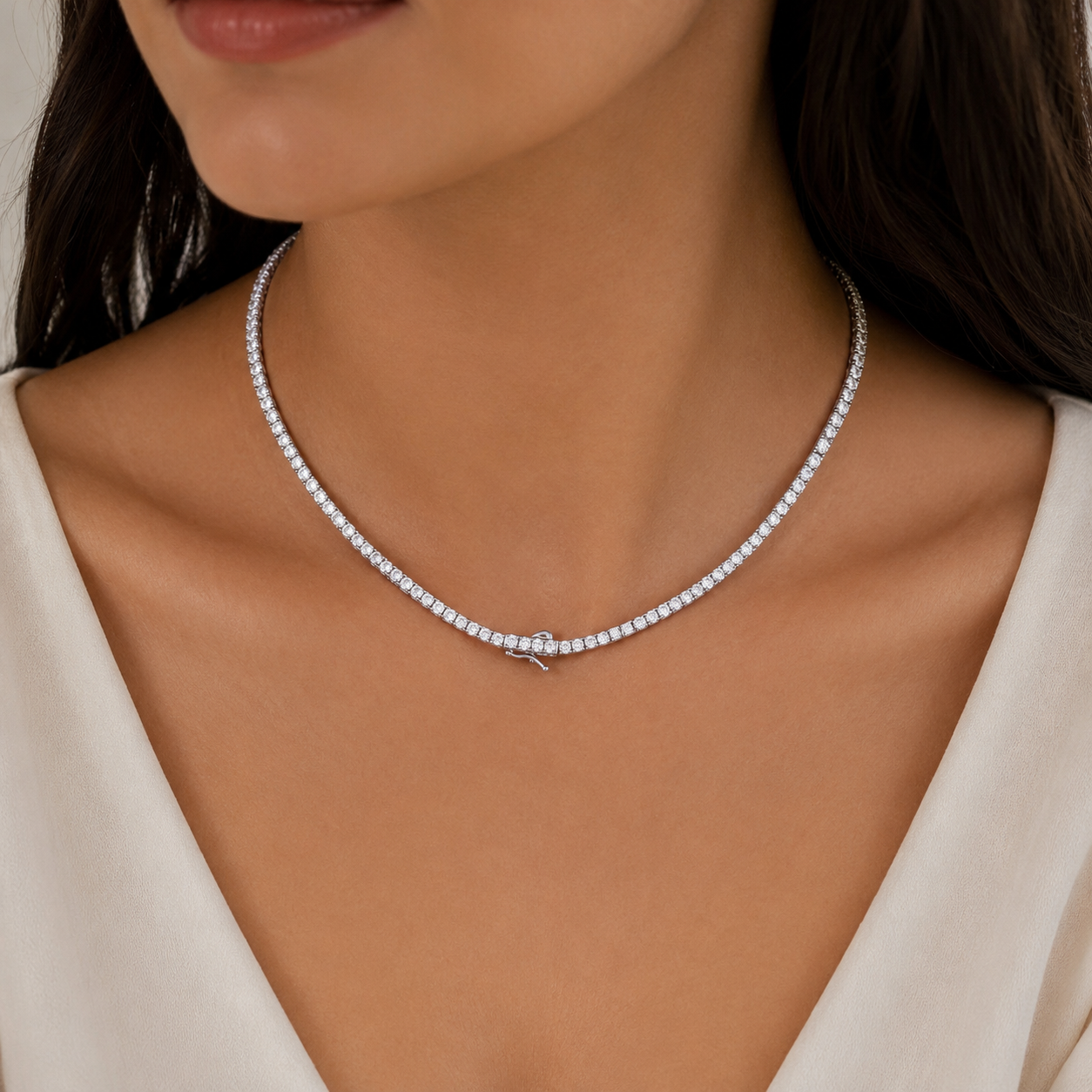silver 925 tennis choker(2mm and 3mm)