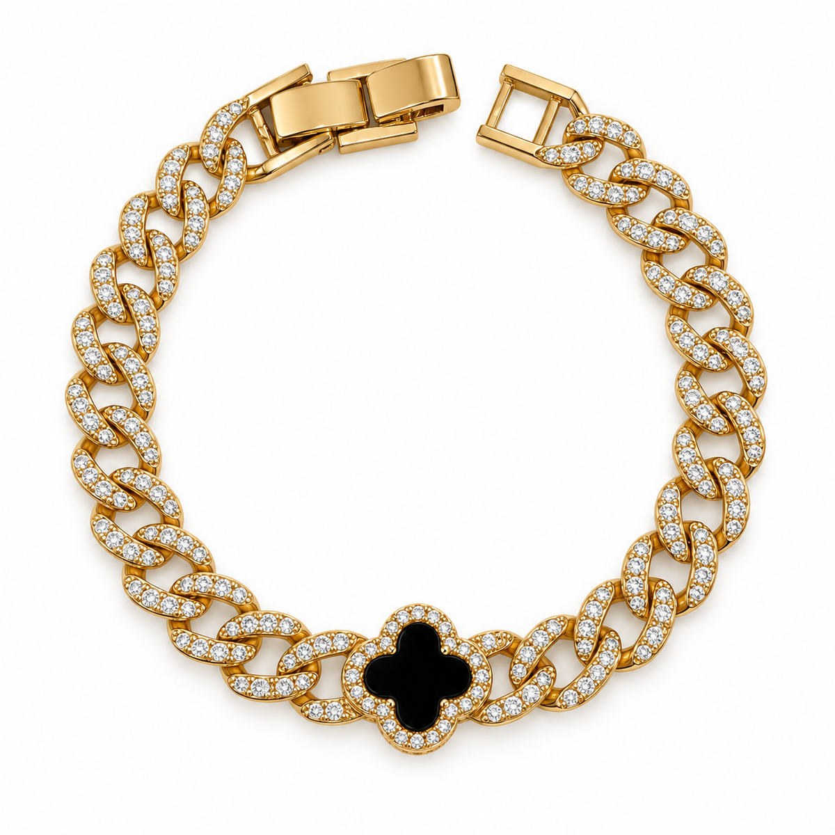 Black Clover Crystal Chain Bracelet