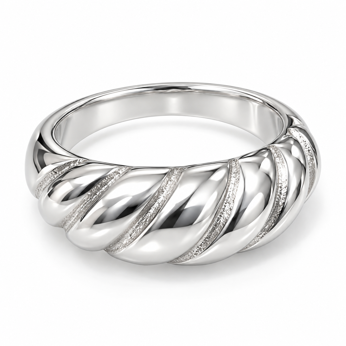 Bold Twist Silver color Ring – Sleek & Sculptural