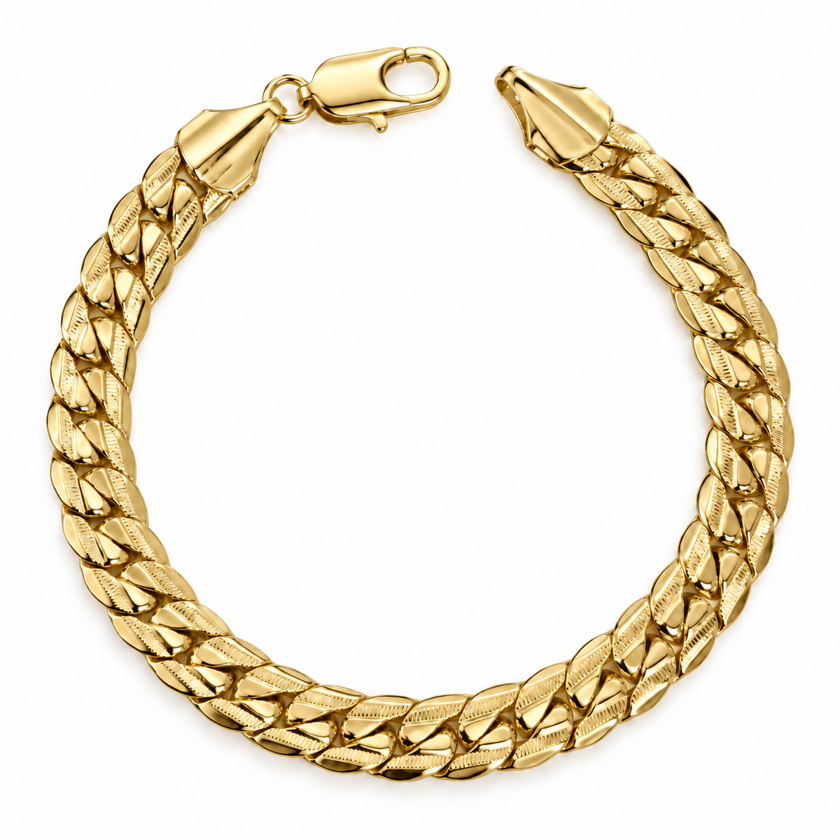 Semi-Bold Striated Bracelet(8mm-21cm)