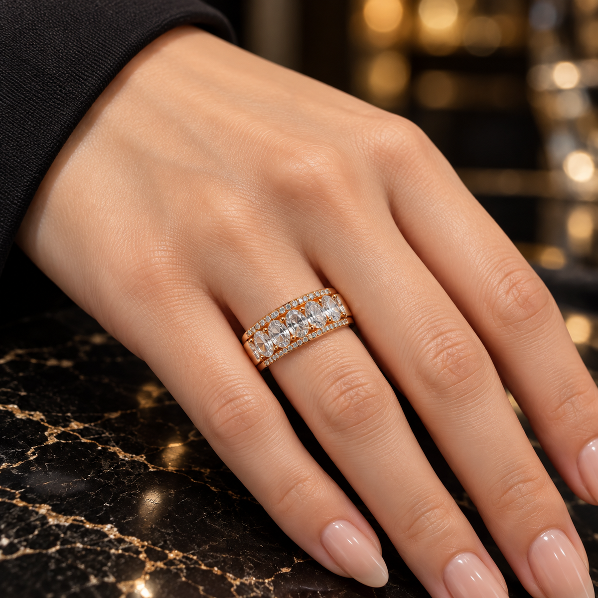 Rainbow Gem Band Rings – Trio Collection