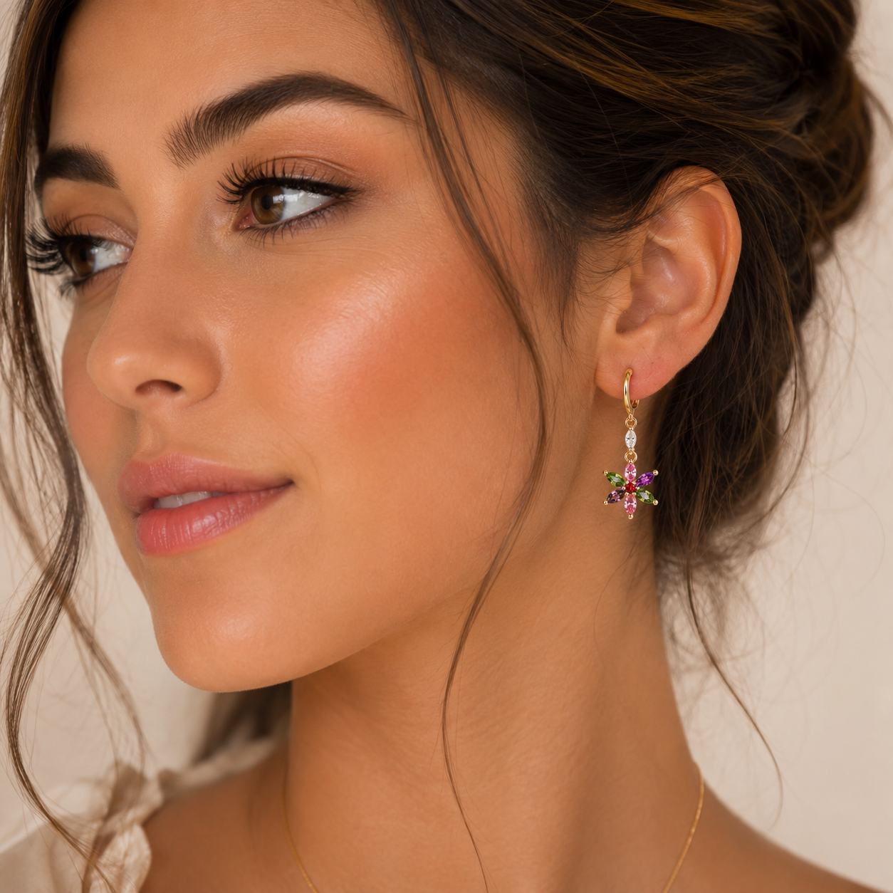 Multicolor Floral Drop Earrings