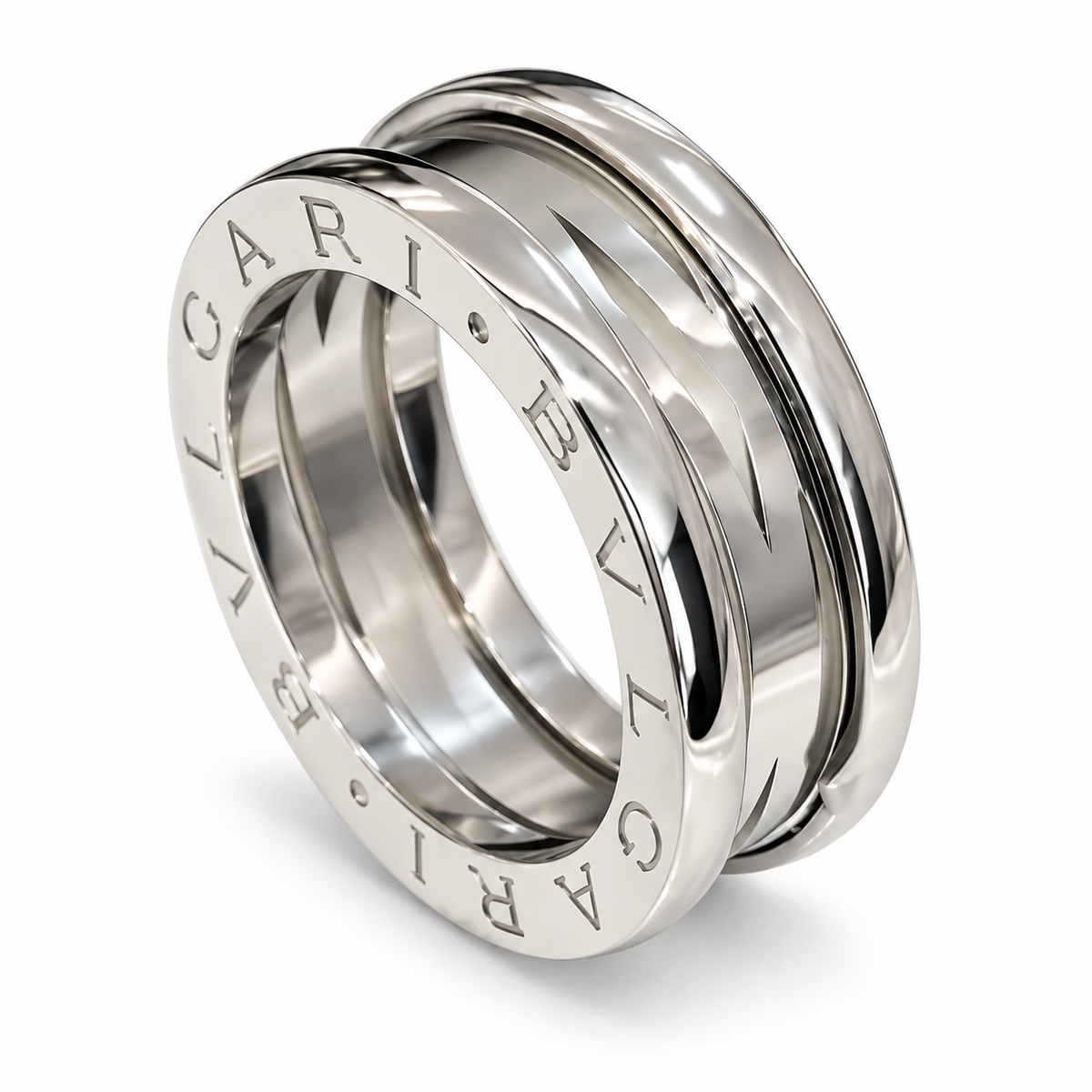 Interlocking Trio Motion Studded Rings