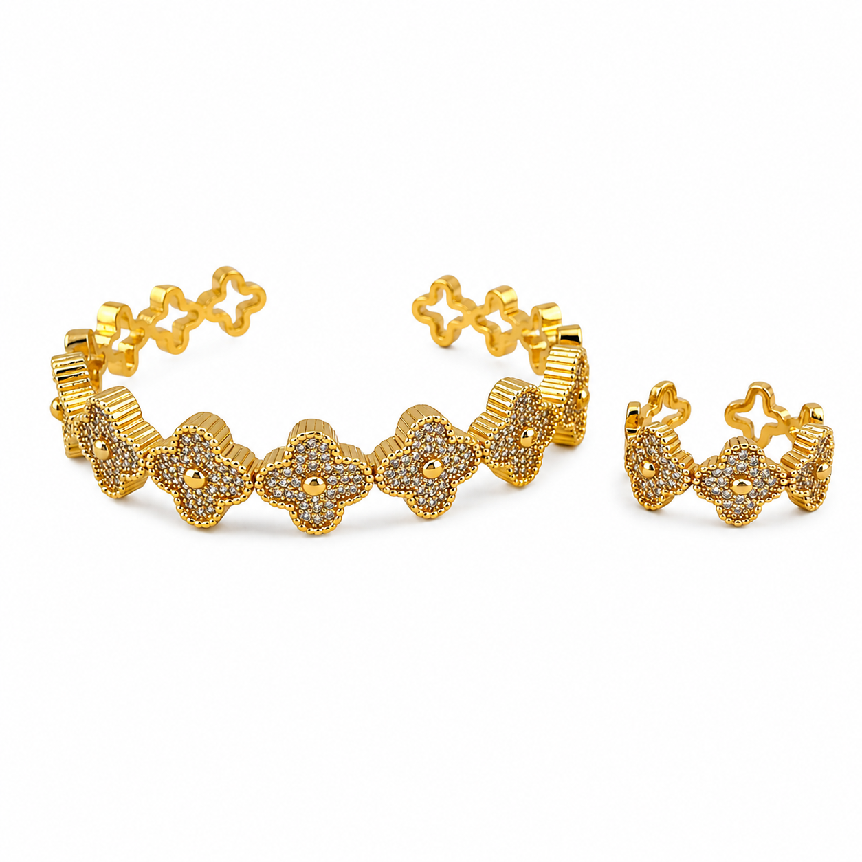 Golden Bloom Luxe Set (Bracelet & Ring)