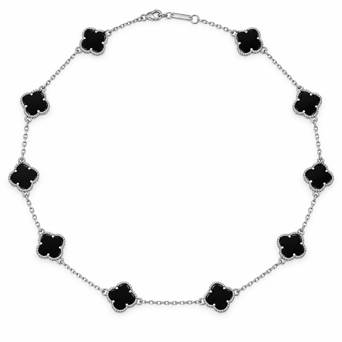Silver-Tone Clover Necklace(50cm)