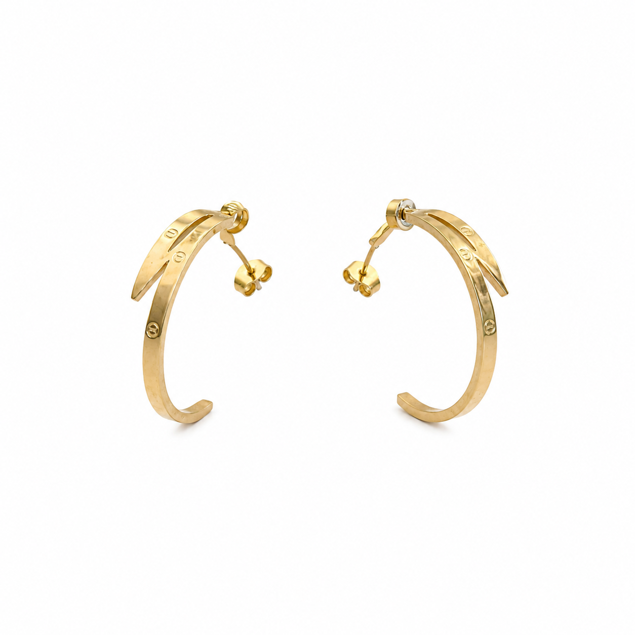 🔱 Nail Design Hoop Earrings