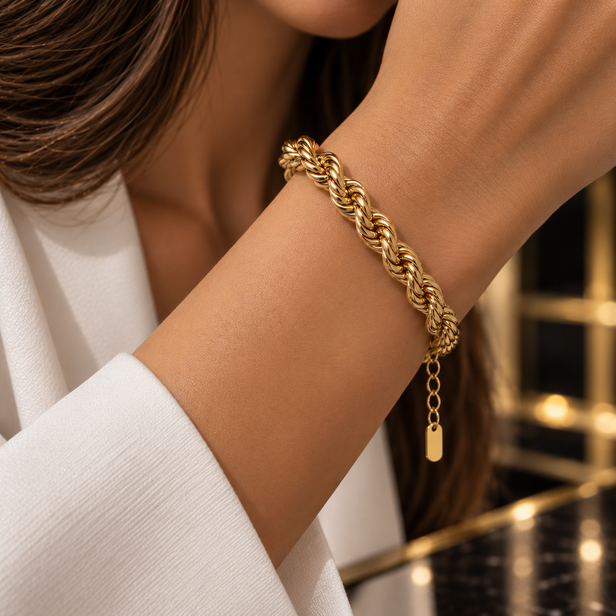 Women’s Braided twisted Rope Chain Bracelet (17cm)