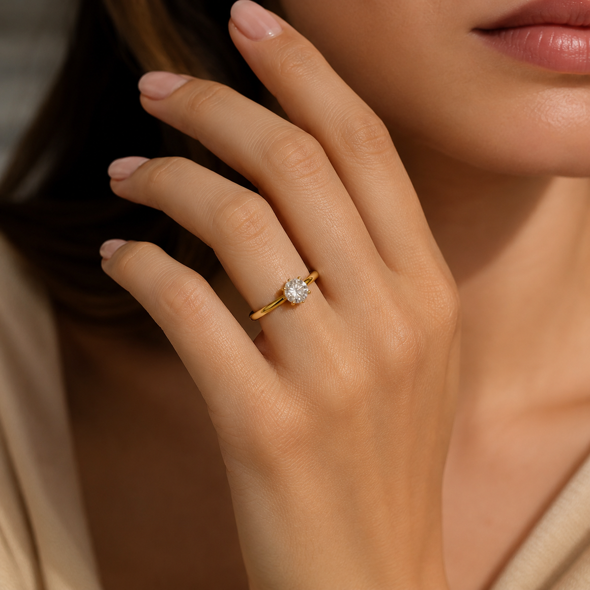 Plain Solitaire GlowStone Classic Ring