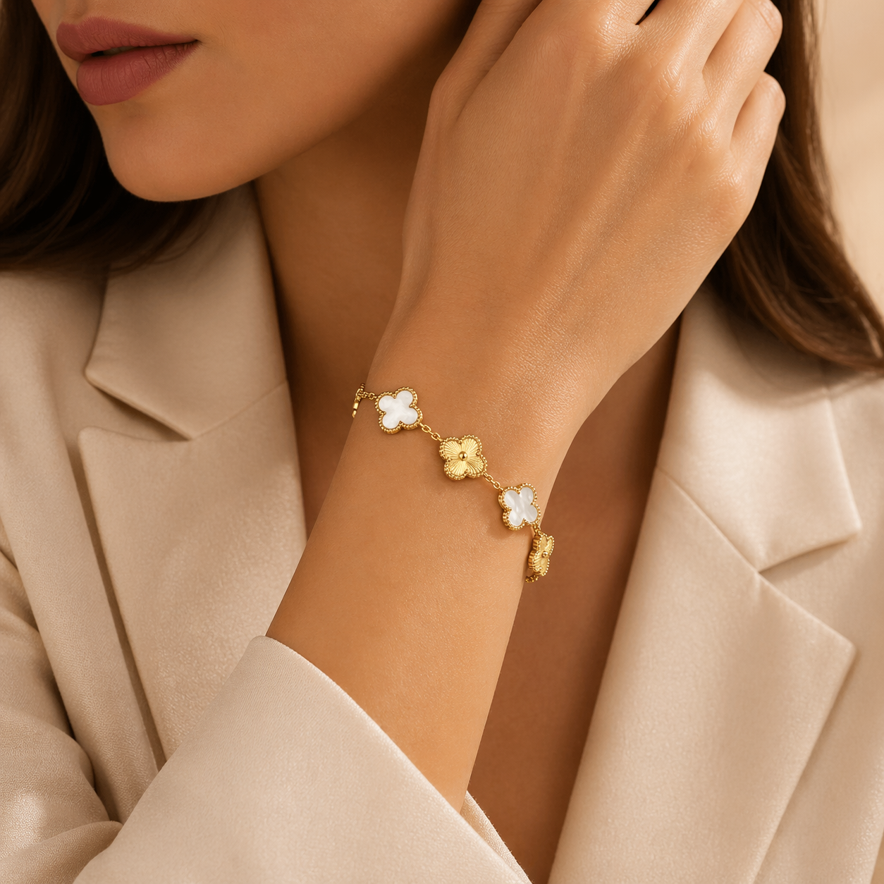 Vip vancleef hybrid Bracelet – 18K Gold-Plated & Colorful Charm Variants