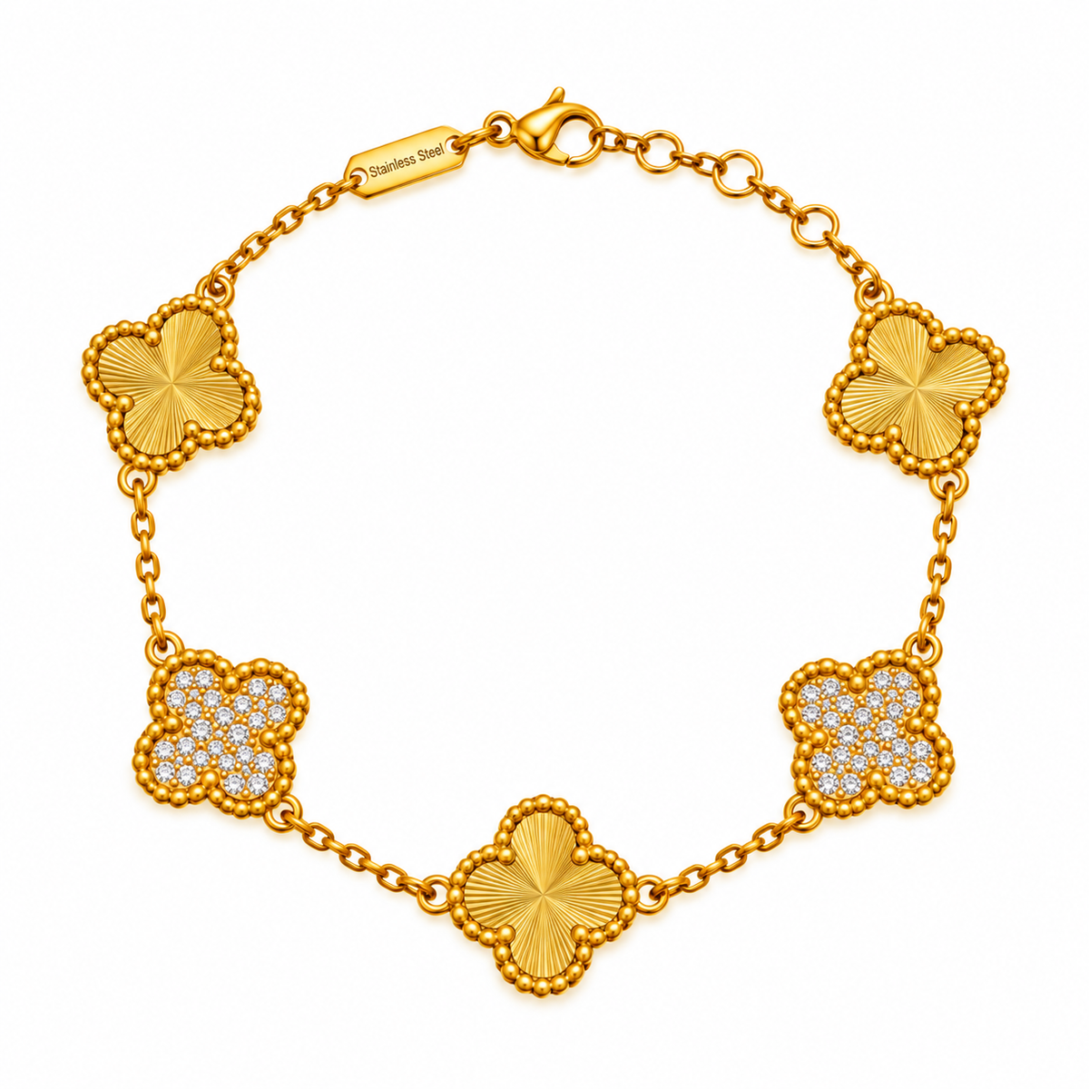 Colorful with stone Clover bracelet