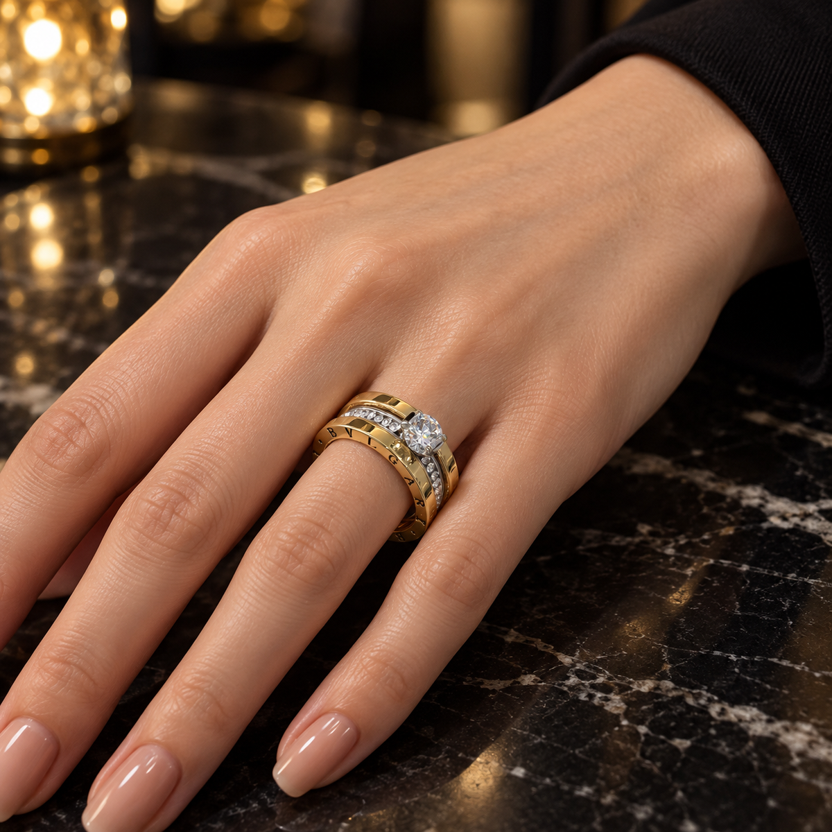 Luxe twins Duo Ring – Gold & Silver