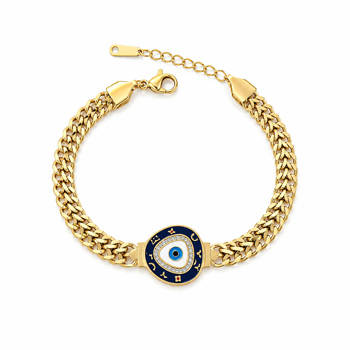Mystic Enamel Eye Chunky Chain Bracelet