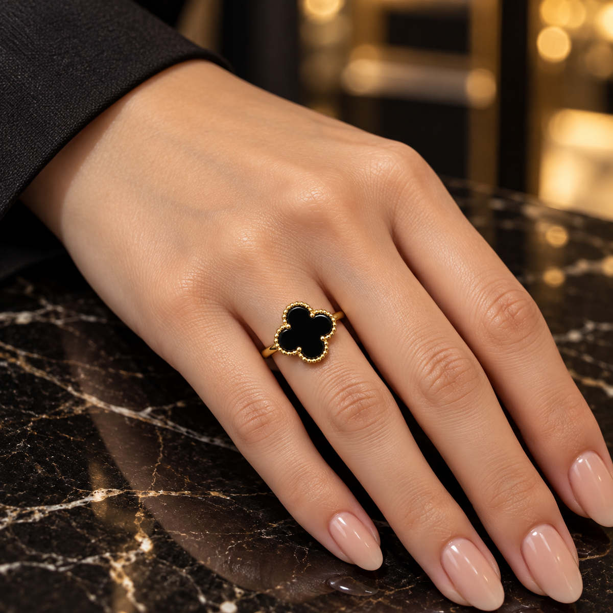VIP Clover Ring – Gold-Plated Elegance