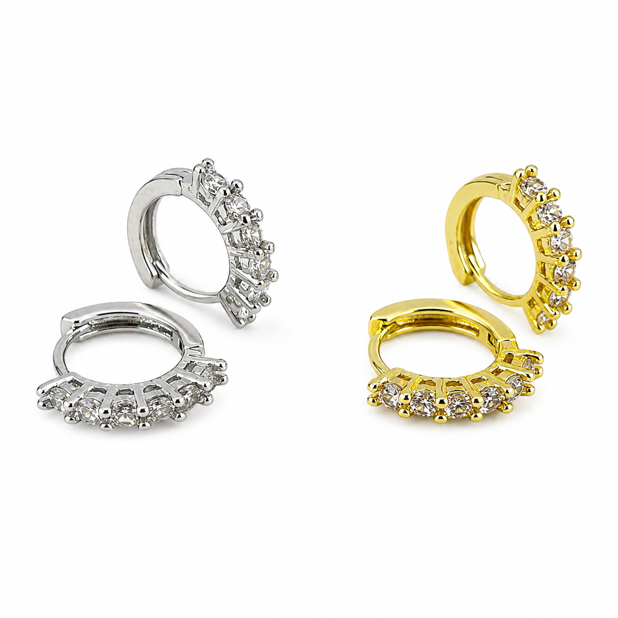 Tennis Crystal Crown Mini Hoops earrings✨