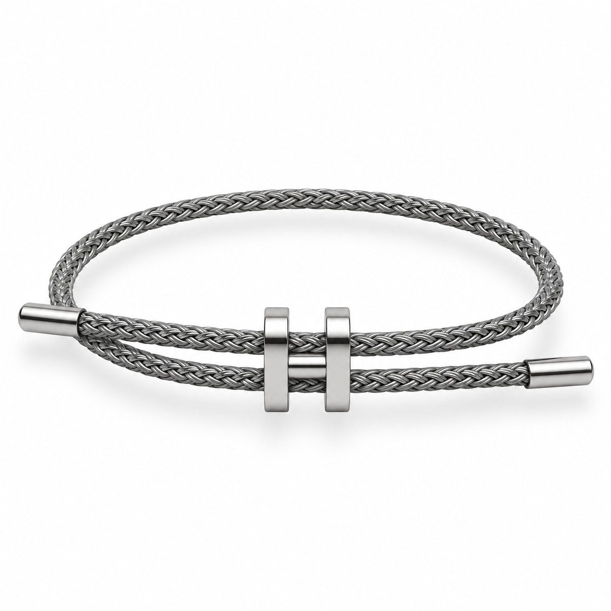 H Bracelet with Silver Interlock Clasp