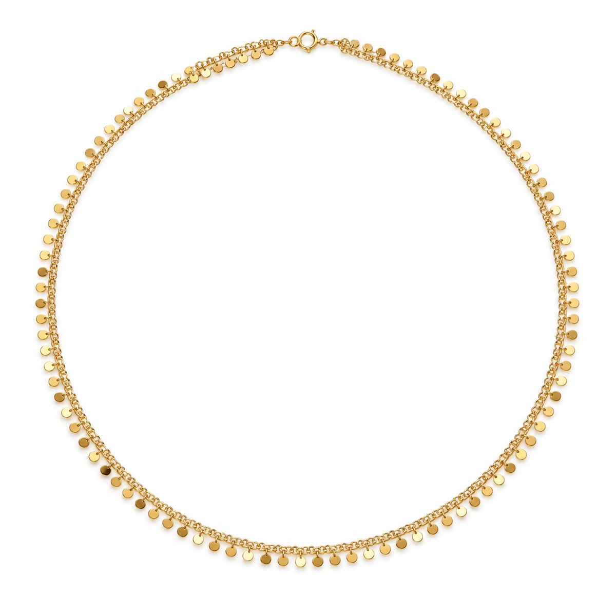 Gold Disc Charm Necklace(42cm+4cm extension)