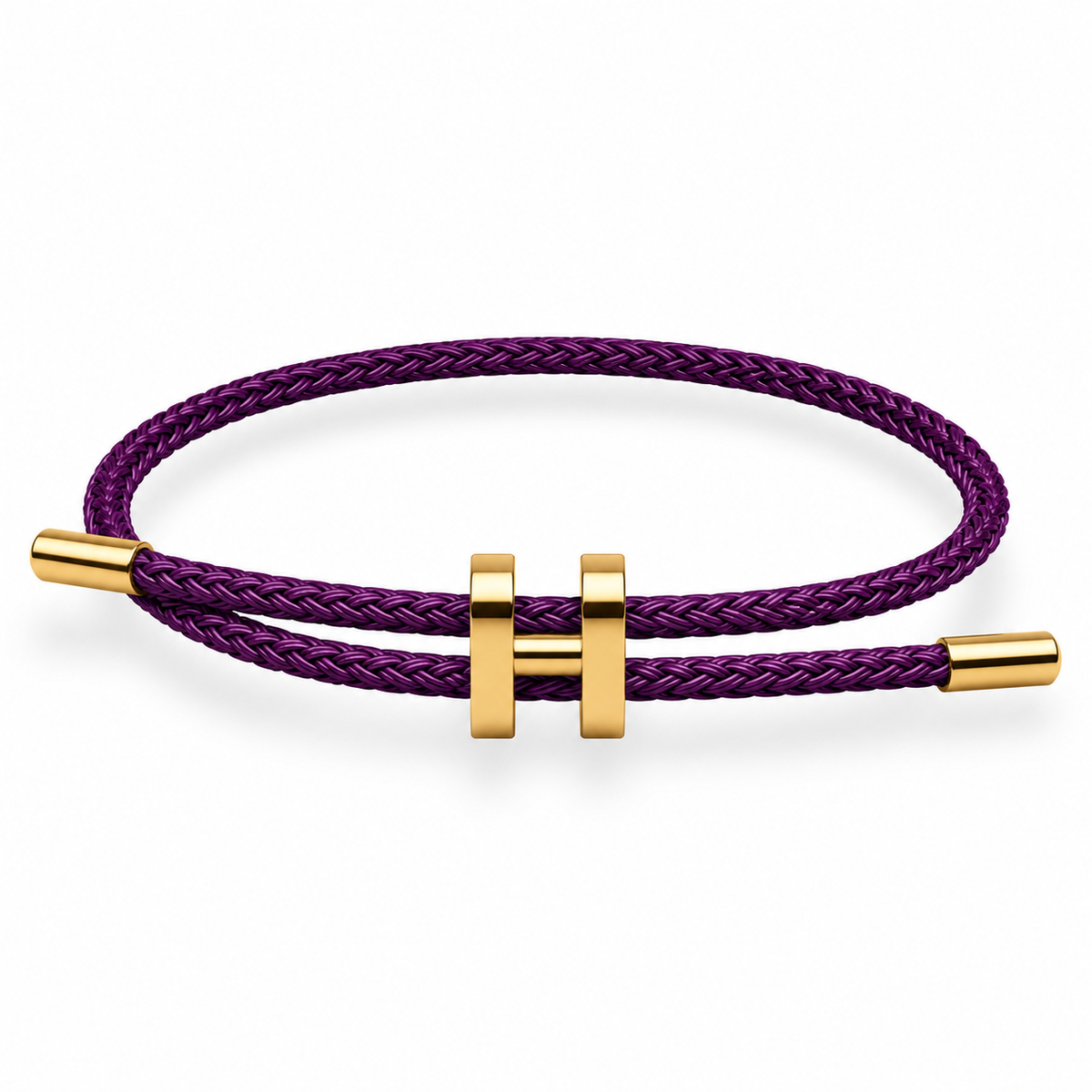 H Bracelet with Gold Interlock Clasp