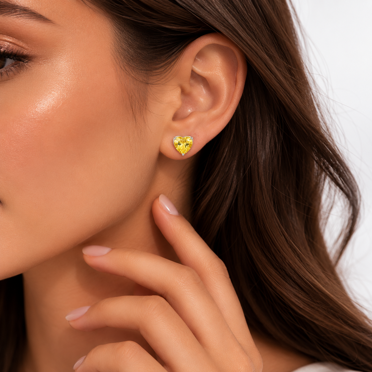 Silver 925 Sunshine yellow Radiance Earrings ā Yellow Crystal Glow