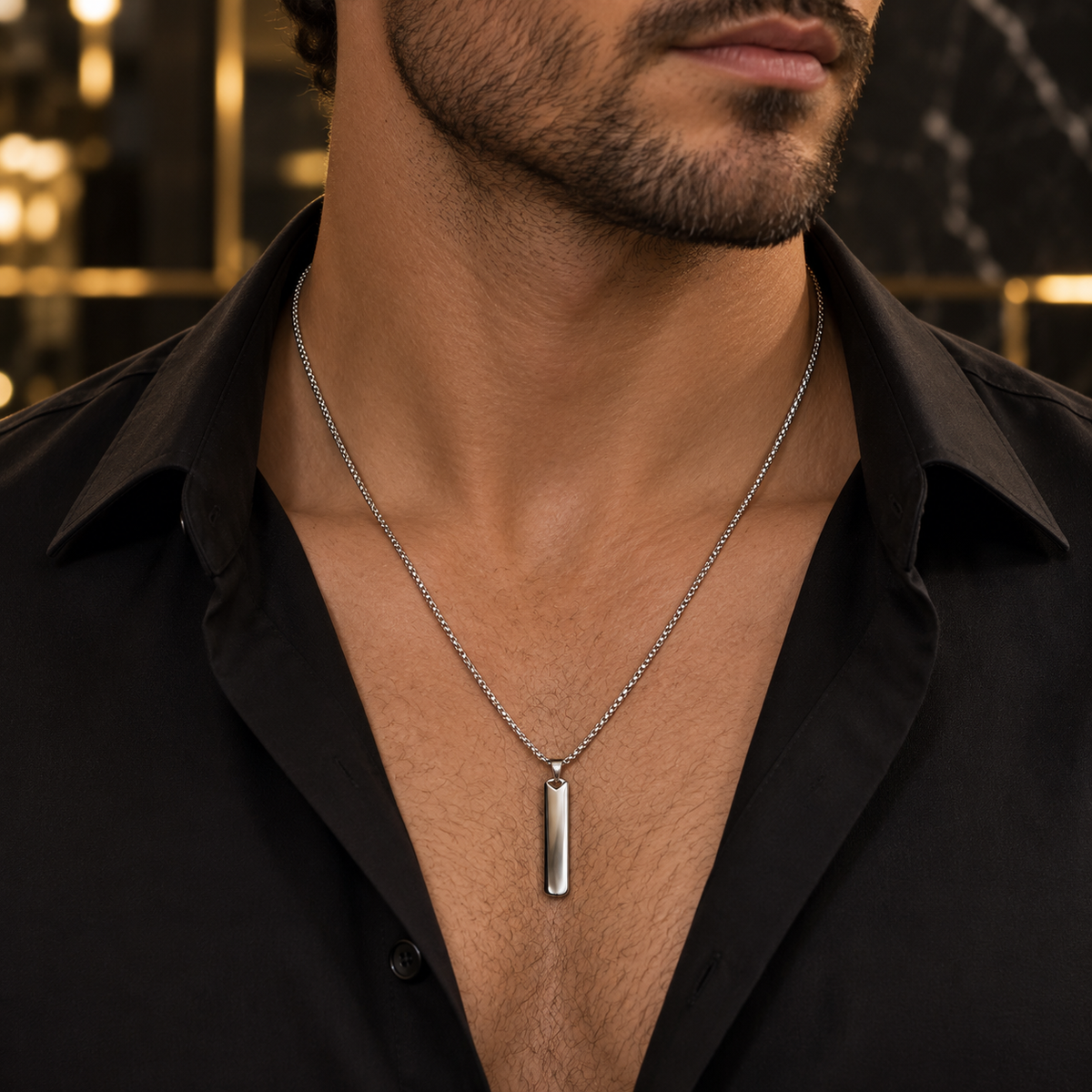 Minimal Bar Pendant Necklace (60cm)✨🔗
