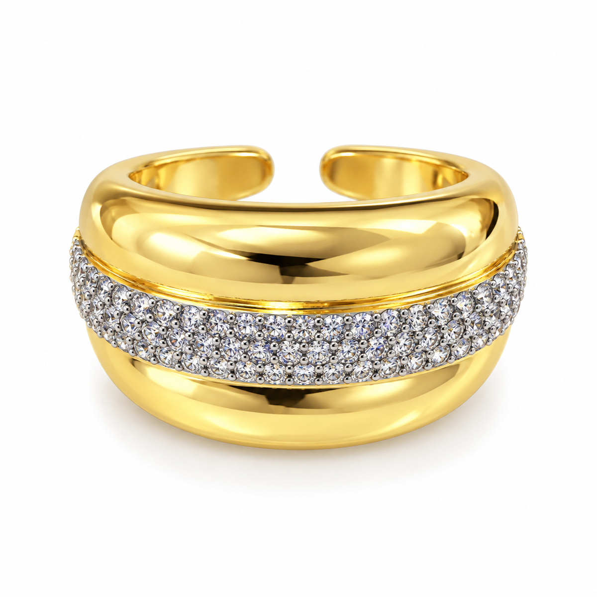 Golden Dome Ring – Diamond Line Edition
