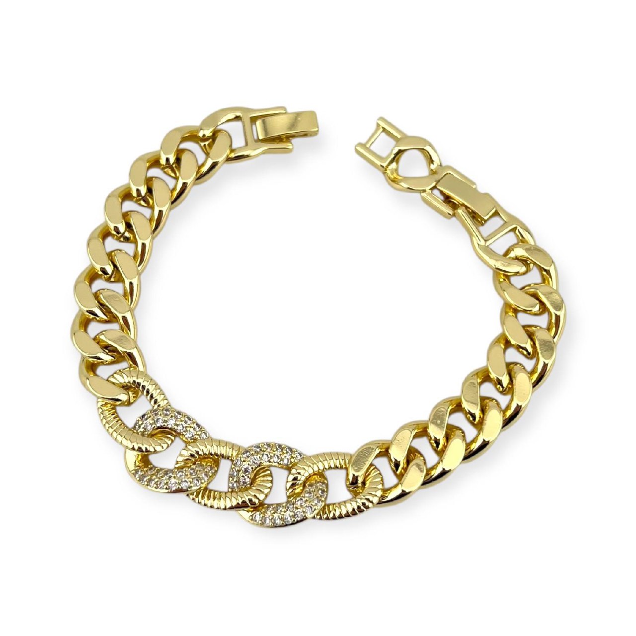 strass “Luxe Chain” 18K Gold-Plated Bracelet 💎✨
