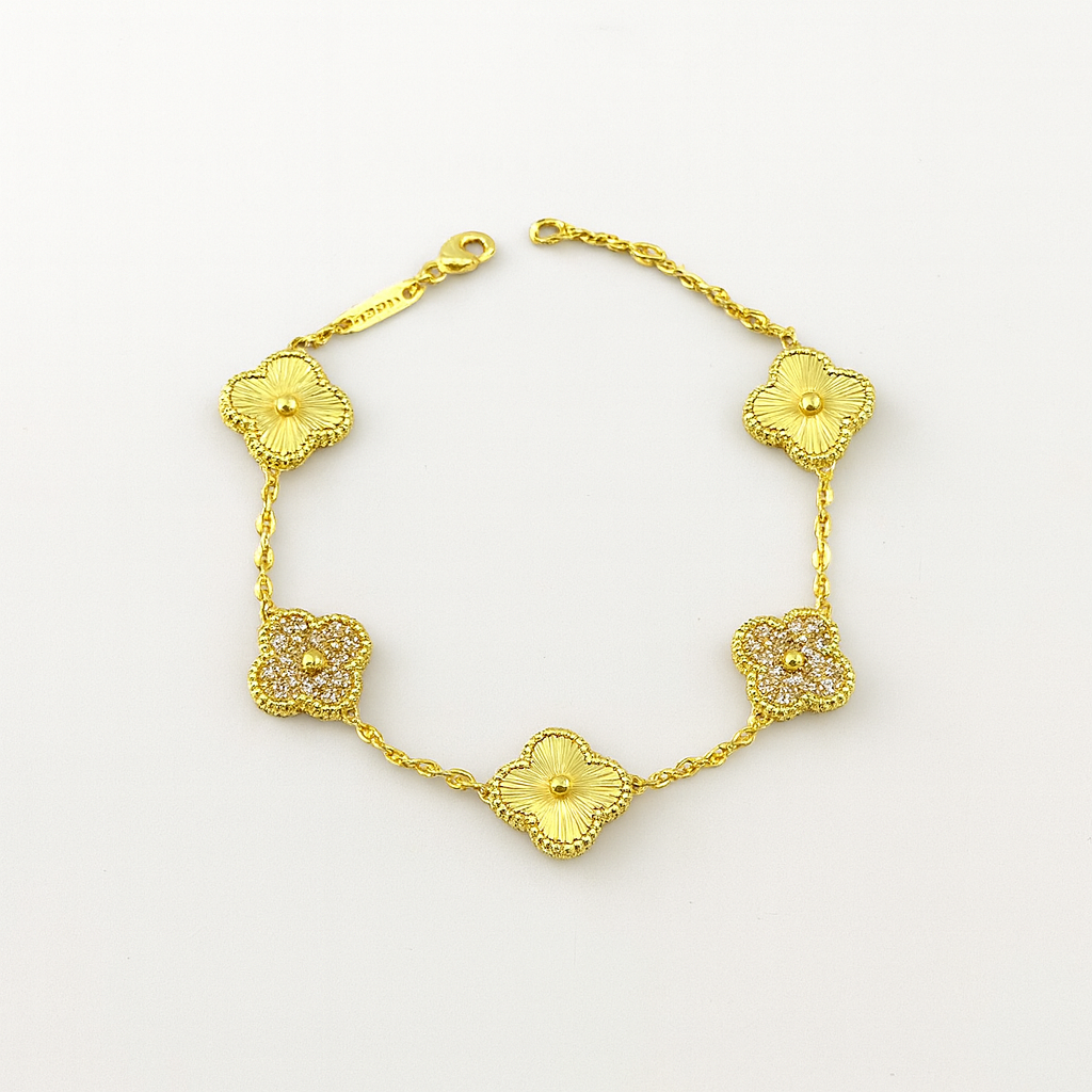 Golden Clover Charm Bracelet