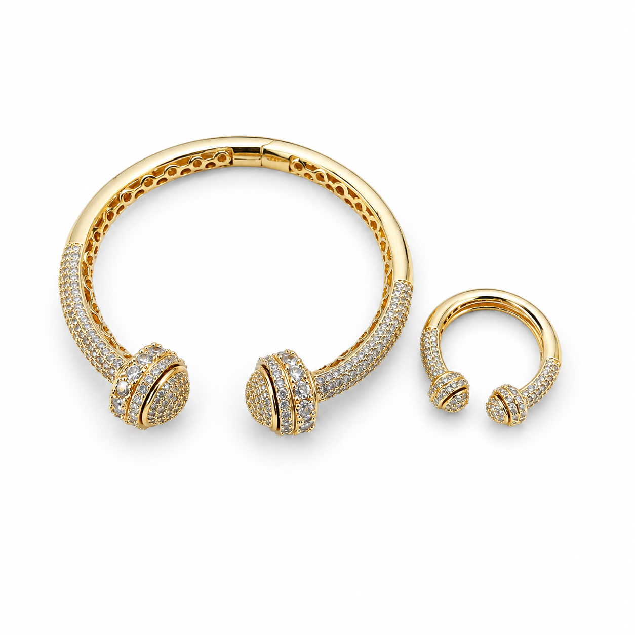 Sparkling Dome Bracelet & Ring Set