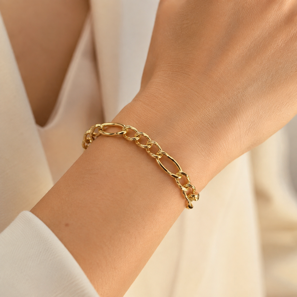 Textured Mixed Link Bracelet(6.3mm)