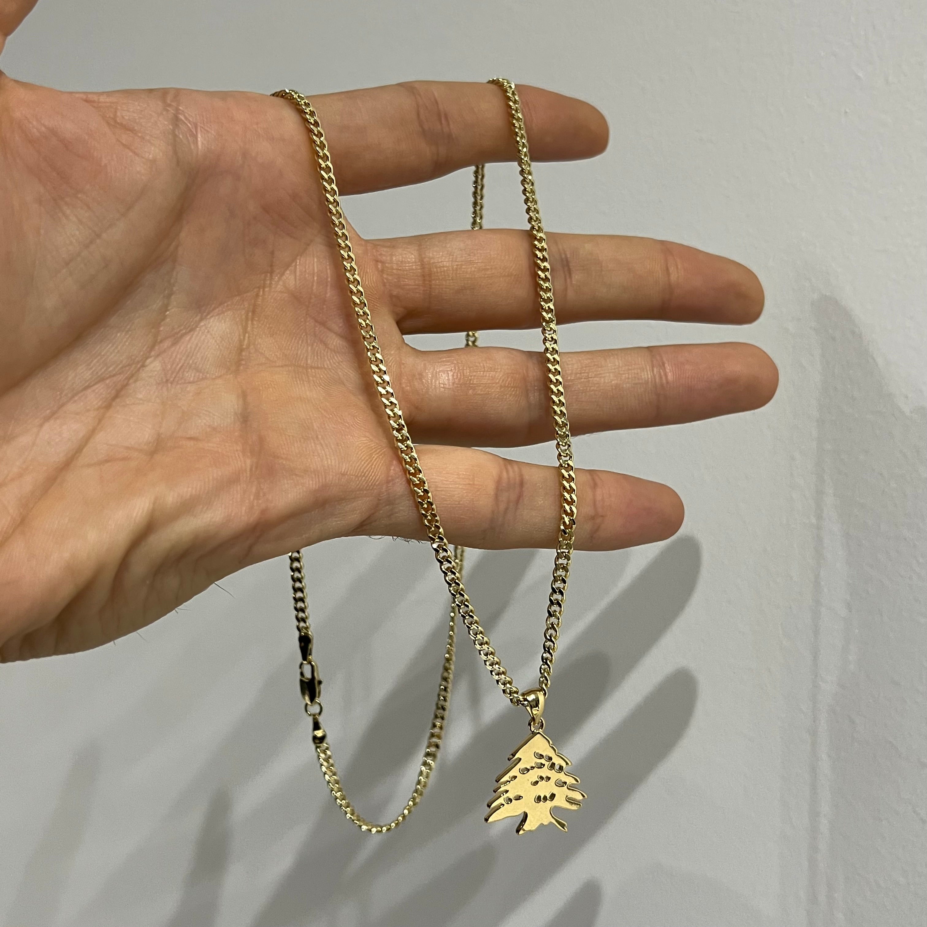 Lebanese Cedar Necklace – Gold-Plated Chain